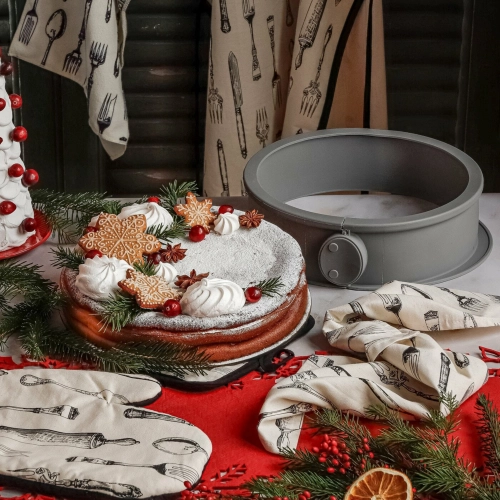 Forma silikonowa tortownica ze szklanym dnem okrągła do pieczenia