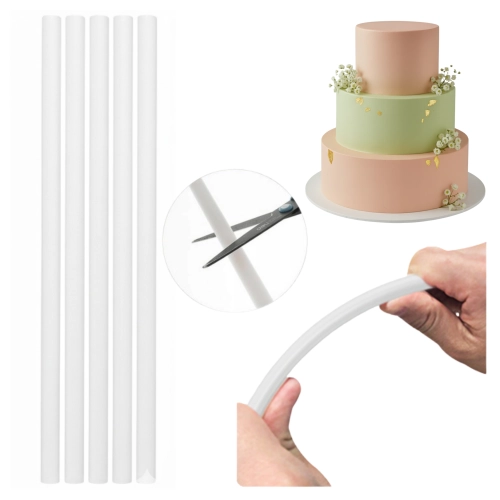 Wspornik do tortu 40 cm 5 sztuk wsporniki do tortu piętrowego rurki długie białe