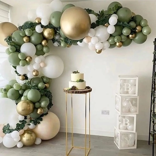 Balony girlanda balonowa dekoracja zestaw balon oliwkowa złota 108 szt