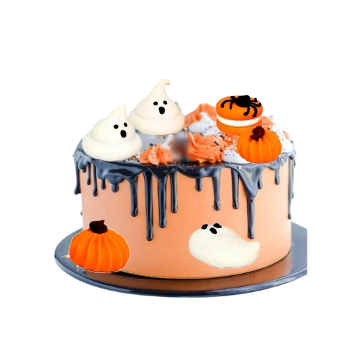 Figurka cukrowa dekoracje halloween dynie duszek makaronik z pająkiem ozdoby na tort