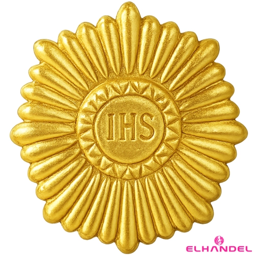 Figurka na tort Hostia IHS złota błyszcząca dekoracje komunijne ozdoby na tort
