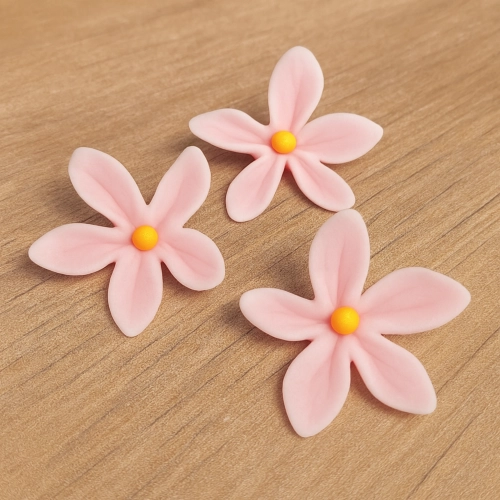 Kwiaty cukrowe na tort urodziny kwiat jaśminu różowy 3 sztuki