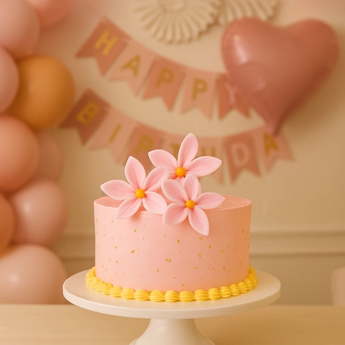 Kwiaty cukrowe na tort urodziny kwiat jaśminu różowy 3 sztuki