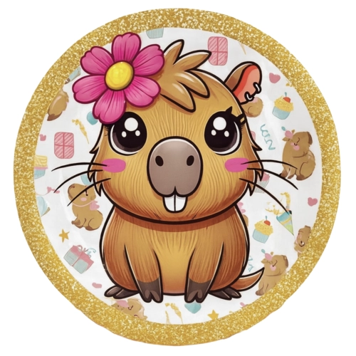 Talerzyki jednorazowe papierowe kapibara 10szt