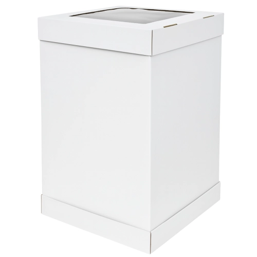 Pudełko na ciasto 5 sztuk karton na tort z okienkiem opakowanie wesele chrzest biały 30x30x45