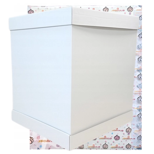 Pudełko na ciasto opakowanie karton na tort chrzest wesele biały wysoki 32,5x 32,5x 45 1szt
