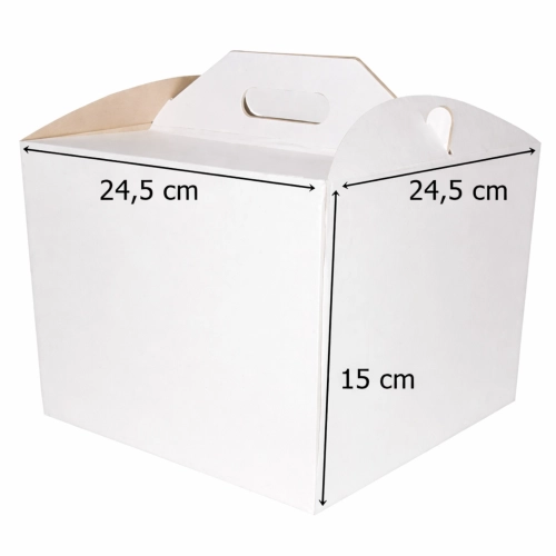 Pudełko na ciasto chrzest wesele karton na tort opakowanie 24,5x24,5x15cm 5 sztuk