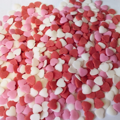 Posypka cukrowa na tort serce serduszka mix na walentynki kolorowe 50g