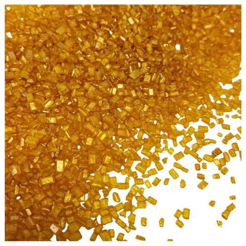 Posypka na tort 50g kryształki złote cukrowe na babeczki dekoracje urodzinowe