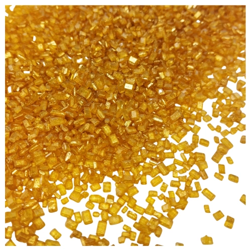 Posypka na tort 50g kryształki złote cukrowe na babeczki dekoracje urodzinowe