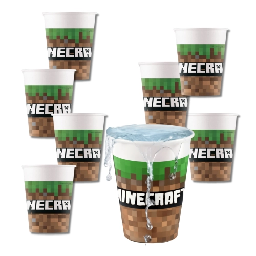 Kubeczki jednorazowe papierowe minecraft 8szt