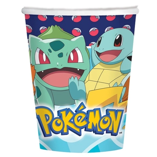 Kubeczki kolorowe jednorazowe Pokemon 8x