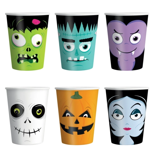 Kubeczki papierowe jednorazowe halloween 6szt