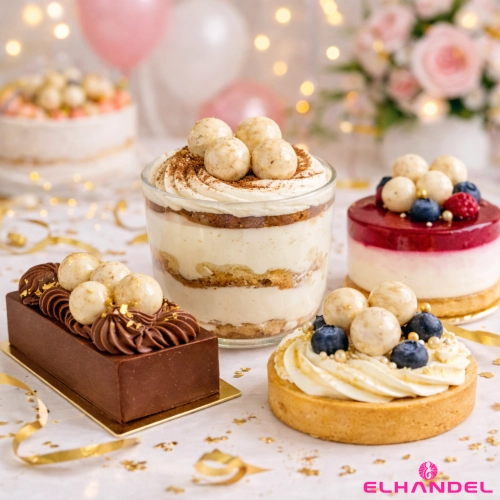 Posypka kule czekoladowe 15 sztuk ecru złoty dekoracje urodzinowe