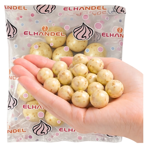 Posypka kule czekoladowe 15 sztuk ecru złoty dekoracje urodzinowe