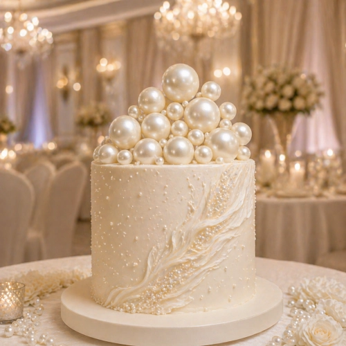 Topper kule na piku 20 sztuk białe perłowe kulki na tort ozdoby