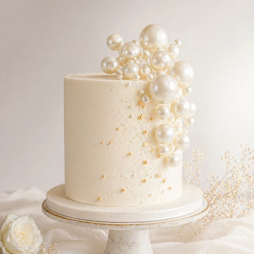 Topper kule na piku 20 sztuk białe perłowe kulki na tort ozdoby