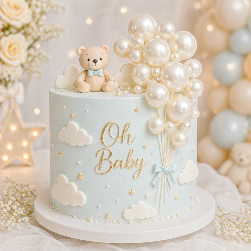 Topper kule na piku 20 sztuk białe perłowe kulki na tort ozdoby