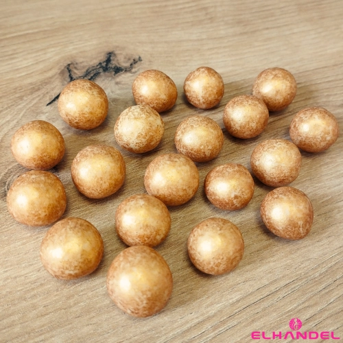 Posypka na tort chrupki zbożowe kule w czekoladzie 19 sztuk złoty ecru dekoracje urodzinowe