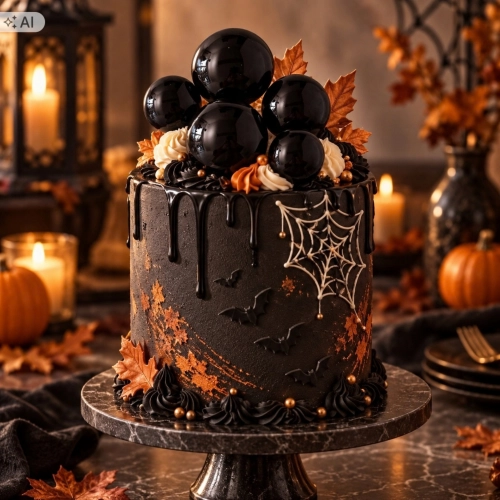 Dekoracje na tort 5 sztuk kule żelowe kula czarna ozdoby halloween urodziny