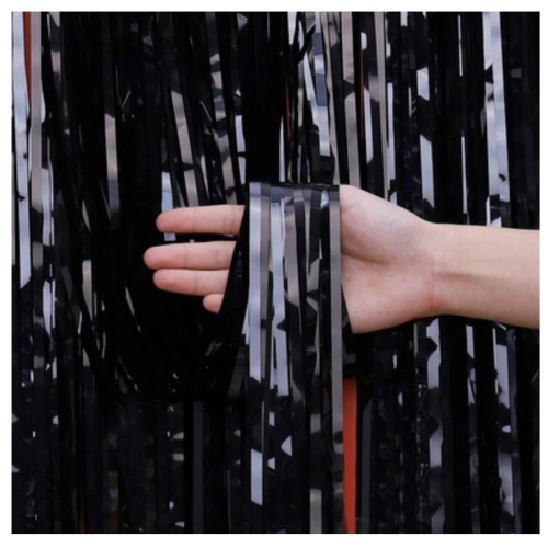 Kurtyna dekoracyjna czarna matowa imprezowa tło fotograficzne dekoracje ozdoby 200x100cm