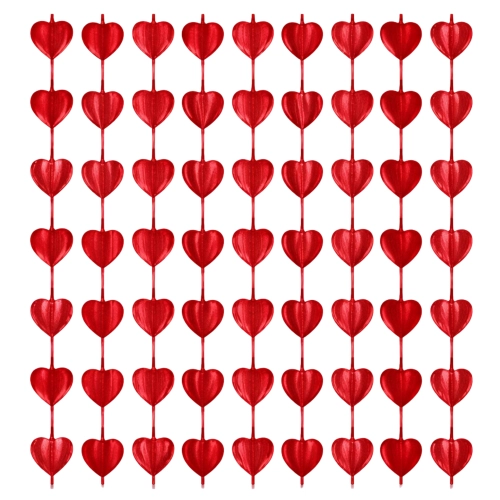 Kurtyna dekoracyjna metalizowana tło zasłona czerwone serca walentynki 100x200cm