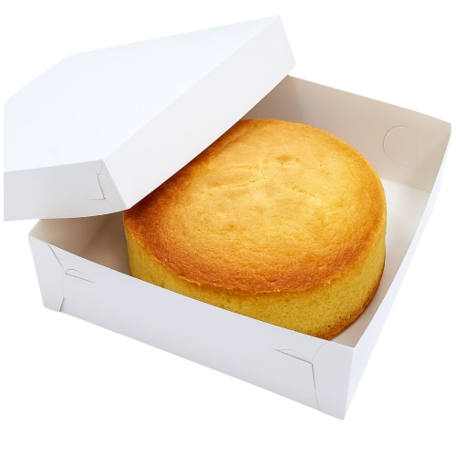 Pudełko na ciasto 10 sztuk opakowanie karton na tort chrzest wesele biały 32x32x14