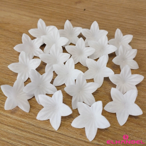 Kwiaty na tort 100 sztuk kwiat waflowy mini kwiatuszki białe dekoracje urodzinowe komunia wesele