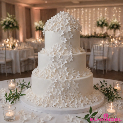 Kwiaty na tort 20 sztuk kwiat waflowy mini kwiatuszki białe dekoracje urodzinowe komunia wesele