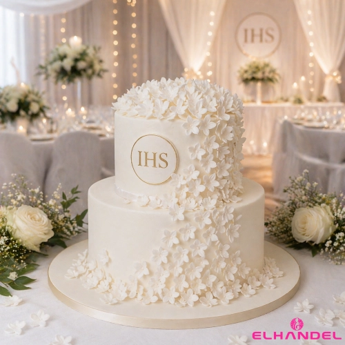 Kwiaty na tort 20 sztuk kwiat waflowy mini kwiatuszki białe dekoracje urodzinowe komunia wesele