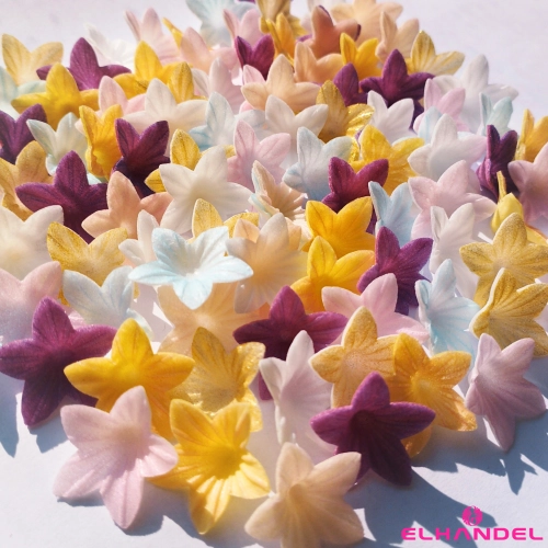 Kwiaty na tort 100 sztuk mini kwiatki waflowe dekoracje urodzinowe komunia