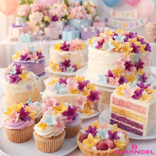 Kwiaty na tort 100 sztuk mini kwiatki waflowe dekoracje urodzinowe komunia