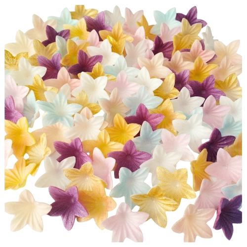 Kwiaty na tort 100 sztuk mini kwiatki waflowe dekoracje urodzinowe komunia