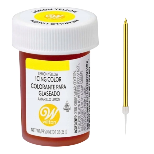 Barwnik spożywczy w żelu kolor żółty Wilton i świeczka