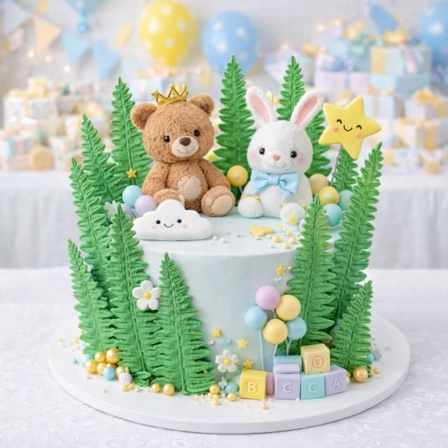 Liście na tort 10 sztuk listki cukrowe zielone liść paproci dekoracje urodzinowe