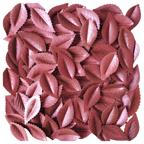 Liście na tort 100 sztuk listki waflowe perłowy burgund dekoracje komunijne urodziny wesele