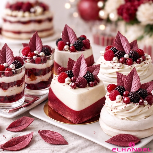 Liście na tort 10 sztuk listki waflowe perłowy burgund dekoracje komunijne urodziny wesele