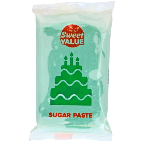 Masa cukrowa 200g Sweet VALUE lukier plastyczny zielony ciemny do dekoracji tortu ciast