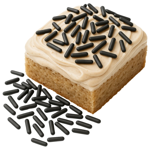 Posypka ozdoby na tort makaroniki czarne pałeczki dekoracje urodzinowe 50g