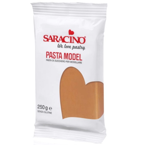 Masa cukrowa lukier plastyczny kolor jasny brązowy Saracino 250g