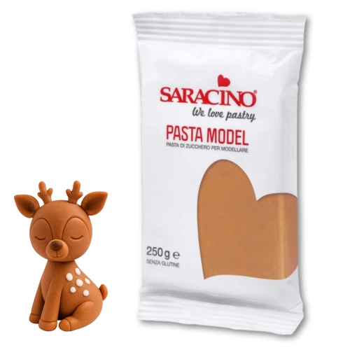 Masa cukrowa lukier plastyczny kolor jasny brązowy Saracino 250g