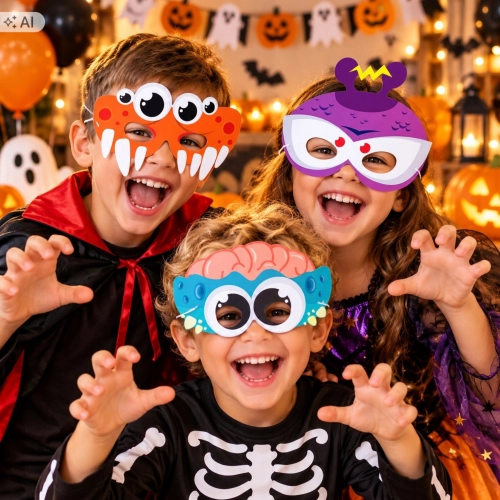 Maska halloween maski dla dzieci 3 sztuki monster potwory ozdoby halloween
