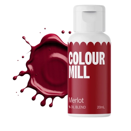 Barwnik olejowy do mas tłustych kremu czekolady czerwony merlot colour mill 20ml