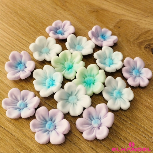 Kwiaty na tort 15 sztuk kwiat cukrowy na babeczki pastelowe mix dekoracje urodzinowe