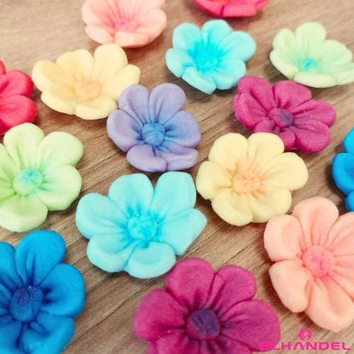 Kwiaty na tort 15 sztuk kwiat cukrowy na babeczki kolorowe mix dekoracje urodzinowe