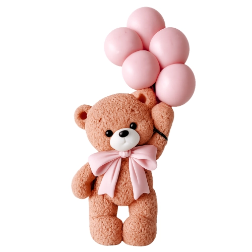 Figurka na tort miś cukrowy baloniki na bok tortu roczek chrzest dekoracje urodzinowe