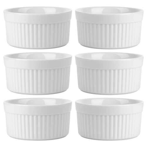 Naczynie żaroodporne miseczki do zapiekania 6 sztuk kokilki ceramiczne białe