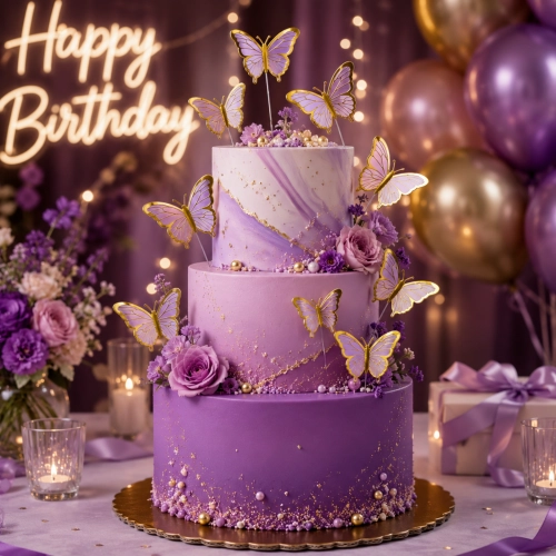 Topper piker dekoracja na tort motyle fioletowe roczek urodziny baby shower 10 szt