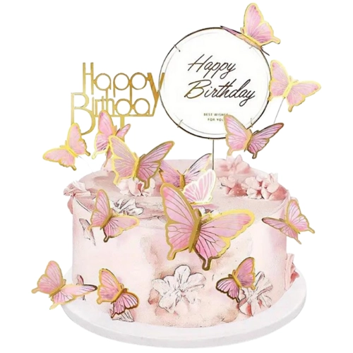 Topper piker dekoracja tort motyle roczek urodziny baby shower złoty 10szt
