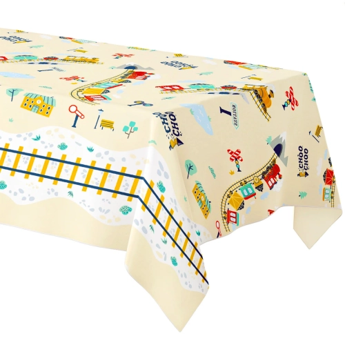 Obrus foliowy 183x137cm ciuchcia tory kolejowe ozdoby na stół dekoracje urodzinowe